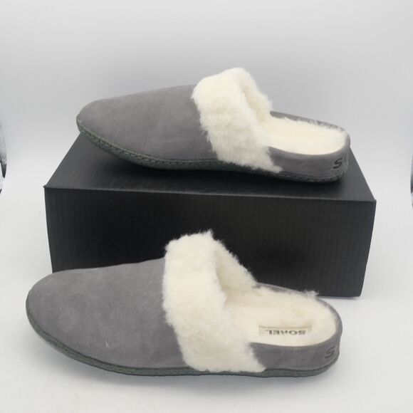 NEW SOREL Nakiska Slide II Women's 12 Suede Lined Slippers Gray Indoor/Outdoor - Picture 2 of 10